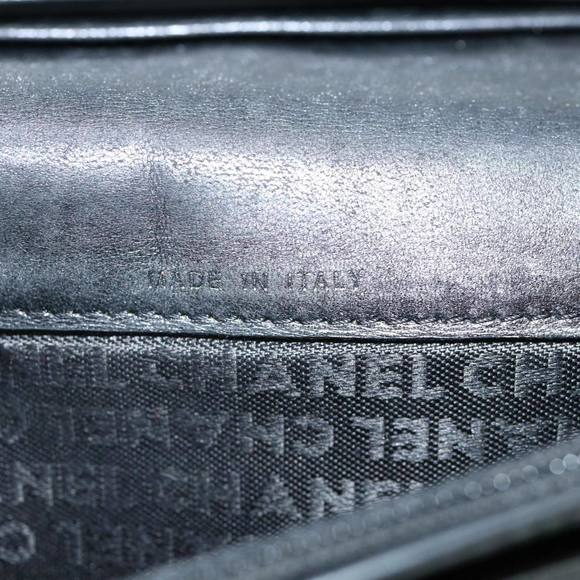 CHANEL Icon Line Wallet Leather Silver CC Auth 61875 - Picture 12 of 16